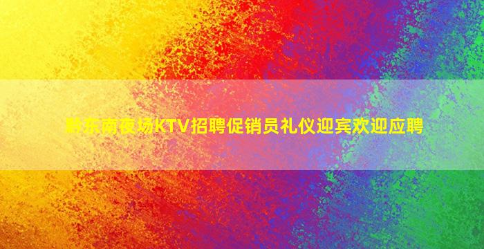 黔东南夜场KTV招聘促销员礼仪迎宾欢迎应聘